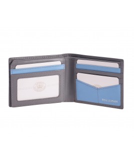 London Leathergoods Contrast Colour Bifold Notecase with a Flapped ID Window- Price Drop!!